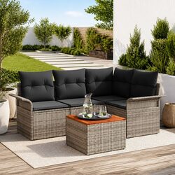 Reliable 5-Piece Modular Outdoor Sofa Set in Grey