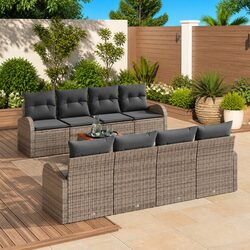 Reliable 9-Piece Garden Sofa Set with Storage Solution