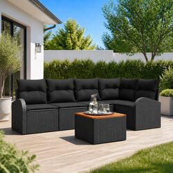 Warm and Inviting 6-Piece Garden Sofa Set with Storage