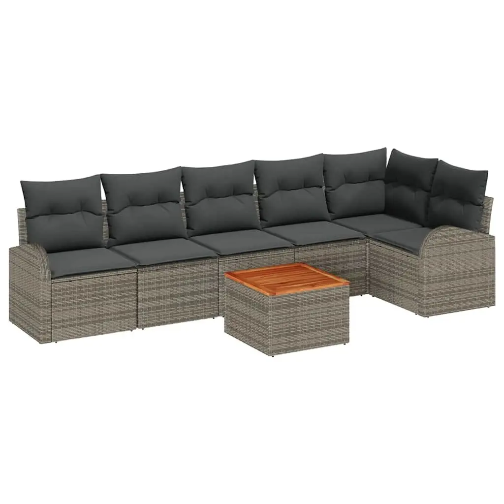 7 Piece Grey Outdoor Modular Sofa Set for Patios Gardens and Terraces