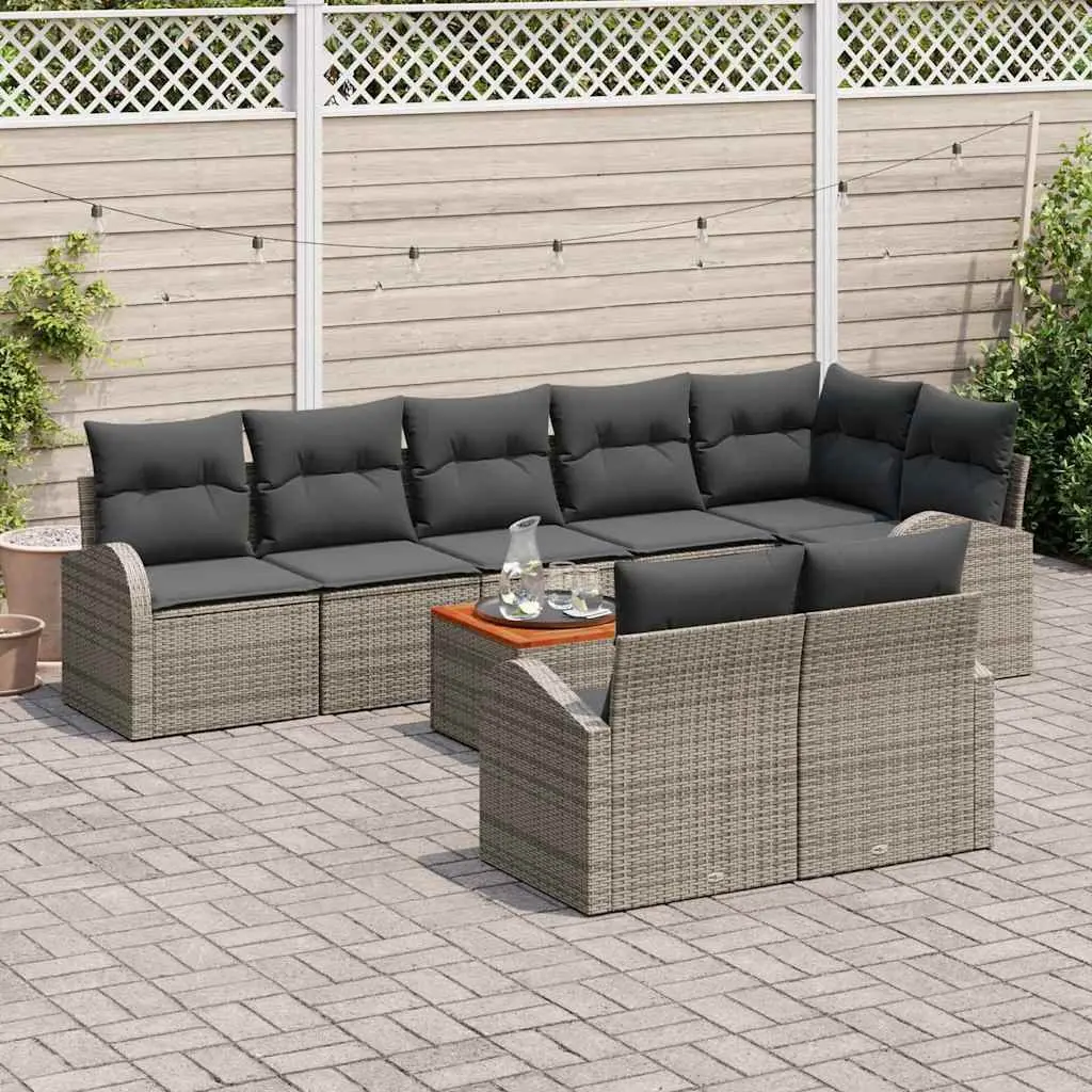Modular Outdoor Garden Sofa Set 9 Piece Flexible Seating Arrangement Grey
