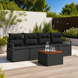 Cozy 5-Piece Modular Garden Sofa Set with Built-in Storage