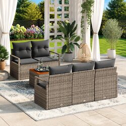Value-Driven 6-Piece Garden Sofa Set with Storage