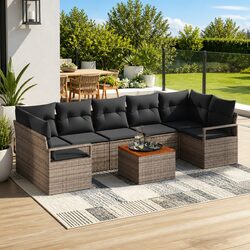 Reliable 8-Piece Garden Sofa Set with Storage