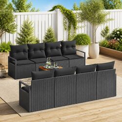 Reliable 9-Piece Black Garden Sofa Set