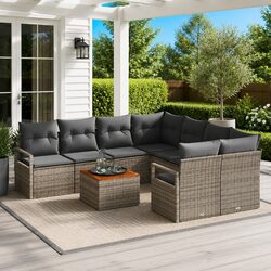 9-Piece Grey Garden Sofa Set: Practical and Affordable