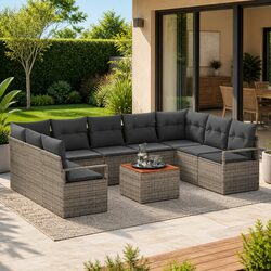 Reliable 10-Piece Modular Sofa Set for Outdoor Living