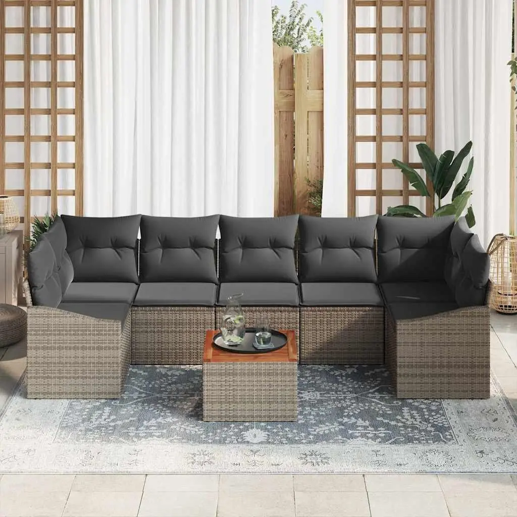 Outdoor Garden Sofa Set Modular Seating 8 Piece Grey