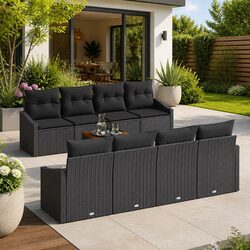 Quality 9-Piece Outdoor Sofa Set with Storage Features