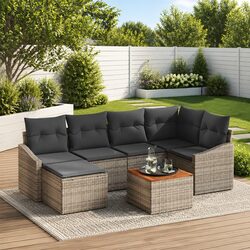 Comfort Meets Practicality: 7-Piece Garden Sofa Set