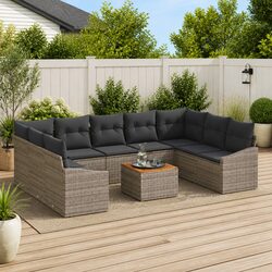 Comfort and Value in This 10 Piece Grey Sofa Set
