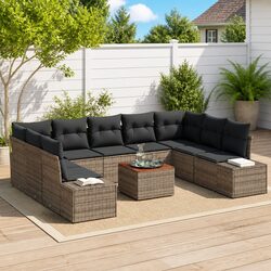 Value-Driven 10-Piece Outdoor Sofa Set in Grey