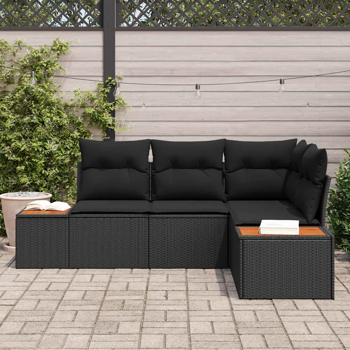4-Piece Modular Sofa Set for Outdoors