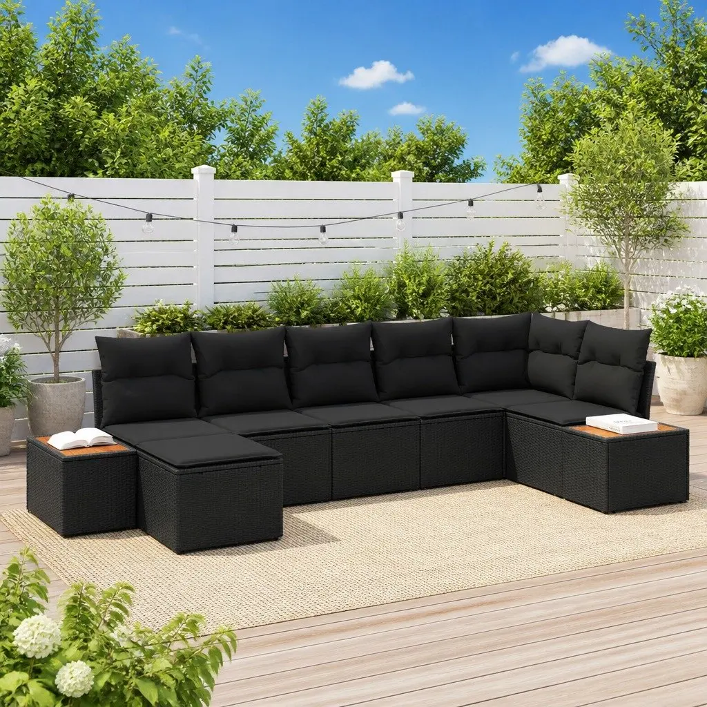 8-Piece Modular Garden Sofa Set with Cushions