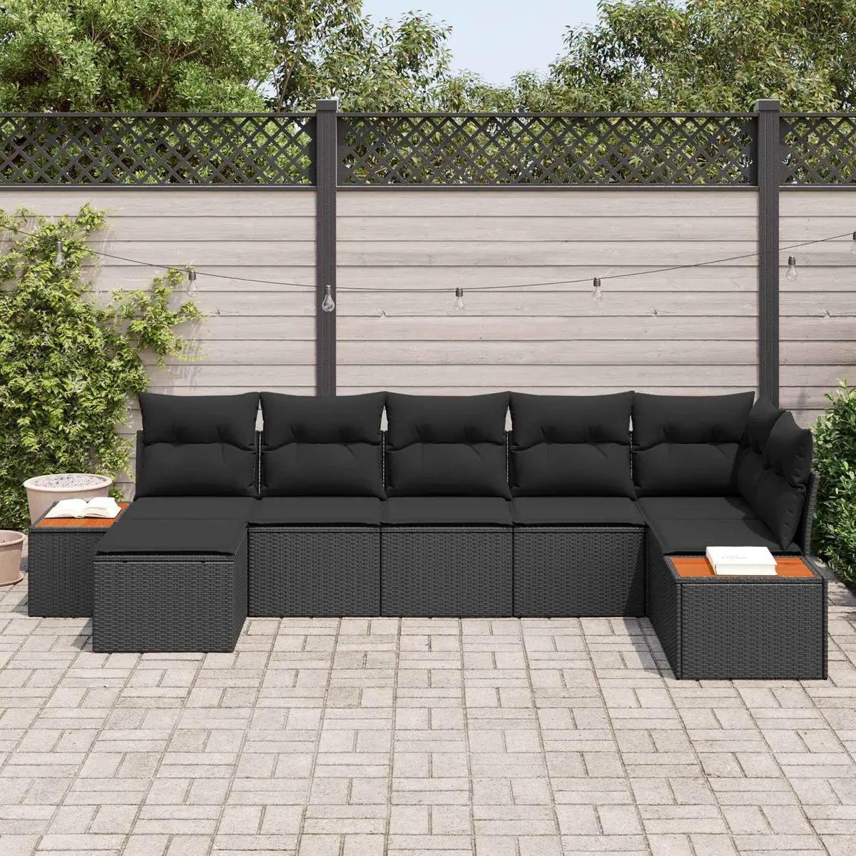 8-Piece Modular Garden Sofa Set with Cushions