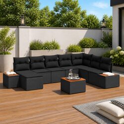 Affordable Modular Garden Sofa Set - 9 Pieces with Cushions
