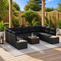 Quality Black Outdoor Sofa Set with Practical Features
