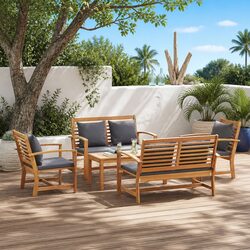 5 Piece Garden Sofa Set – Quality Teak Wood Seating