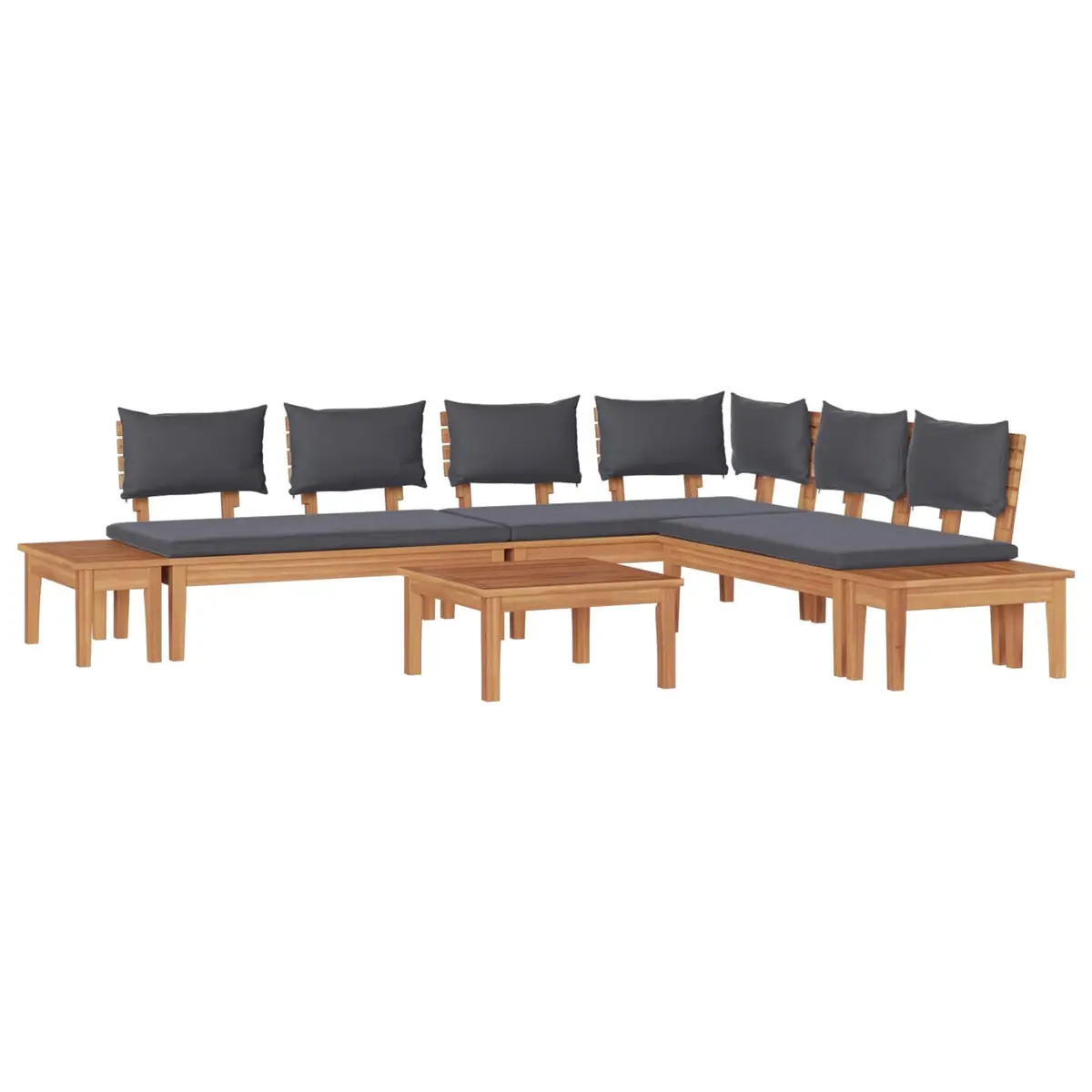 Garden Sofa Set Outdoor Lounge 3 Piece Brown Grey