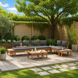Comfortable 5-Piece Garden Sofa Set with Teak Frame