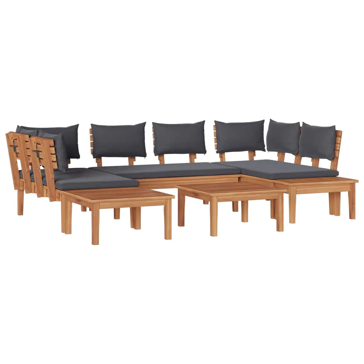 4 Piece Outdoor Garden Sofa Set Modern Patio Seating Furniture Brown Grey