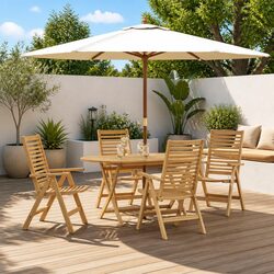 Value-Driven 5-Piece Teak Wood Garden Dining Set