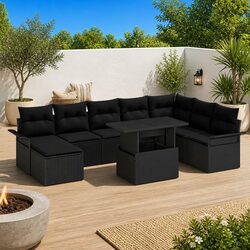 Reliable 9-Piece Rattan Sofa Set for Outdoor Comfort