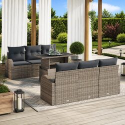 Comfort and Value in a 7-Piece Grey Garden Sofa Set
