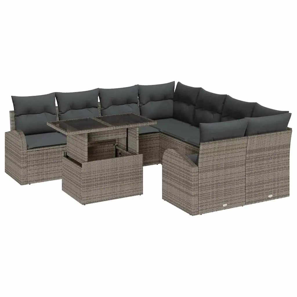 Outdoor 9-Piece Modular Sofa Set for Comfort