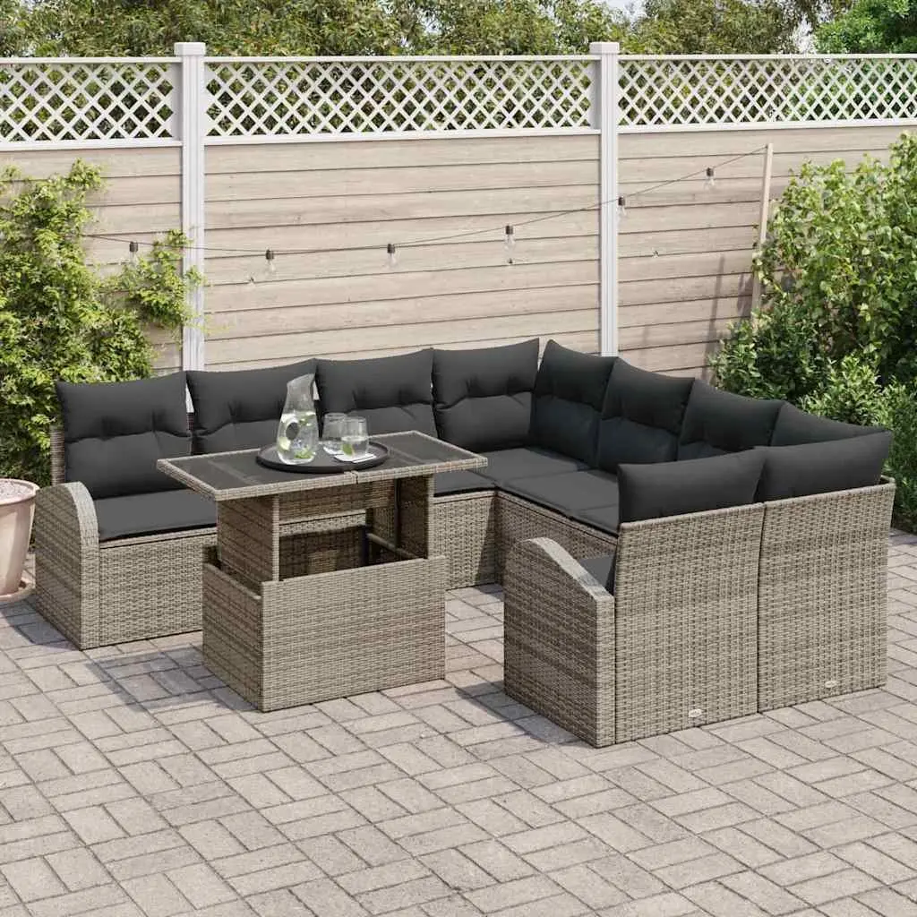 Outdoor 9-Piece Modular Sofa Set for Comfort