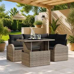 5-Piece Grey Outdoor Sofa Set: Durable and Practical