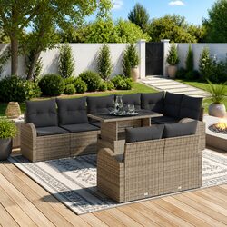 Affordable 9-Piece Garden Sofa Set with Practical Features