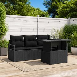 Comfortable and Valuable 5-Piece Garden Sofa Set in Black