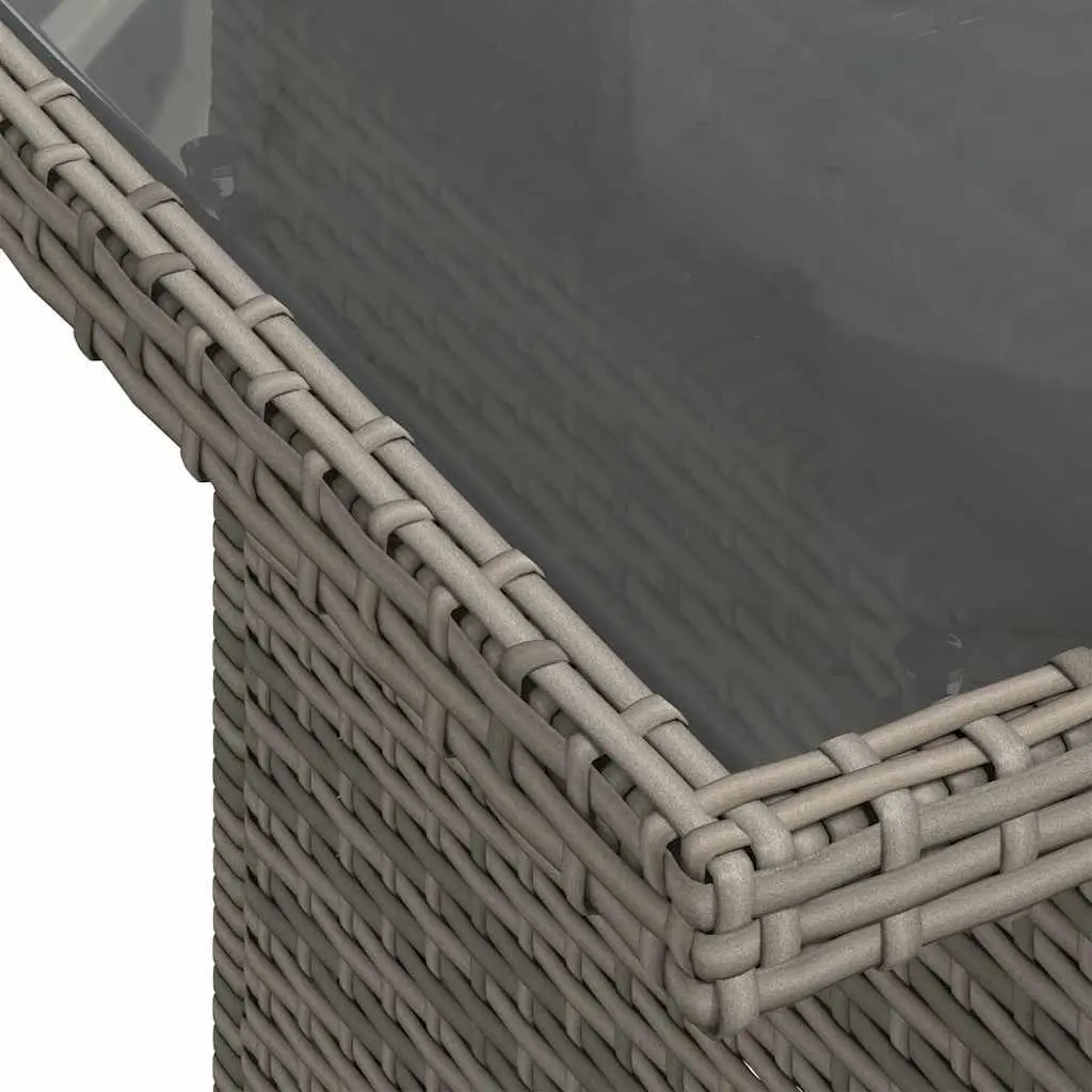 Garden Sofa Set 7 Piece Modular Outdoor Furniture Grey Poly Rattan with Storage