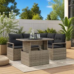 Value-Driven 5-Piece Grey Garden Sofa Set