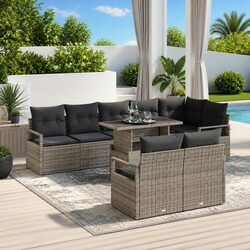 Value-Focused 9 Piece Grey Outdoor Sofa Set