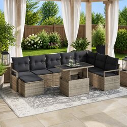 Reassuring 9 Piece Garden Sofa Set with Practical Features