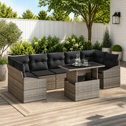 Comfortable 8-Piece Garden Sofa Set with Storage Options