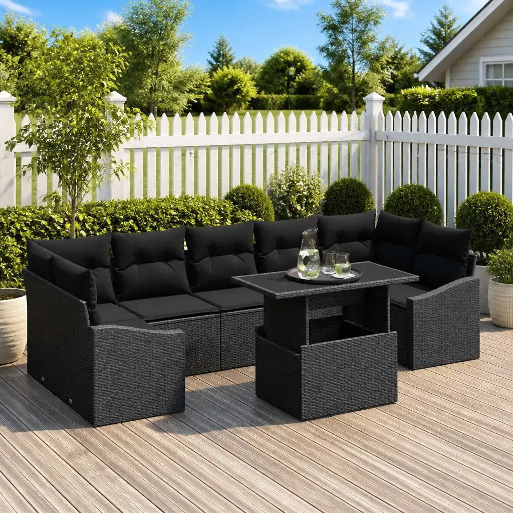 Modular Garden Sofa Set Outdoor Furniture 8 Piece Grey