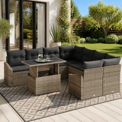 Reliable 9-Piece Garden Sofa Set with Comfort and Style