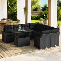 Comfortable Modular Garden Sofa Set: 9 Pieces for Value
