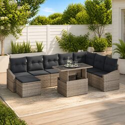 Reliable 9-Piece Outdoor Sofa Set in Grey
