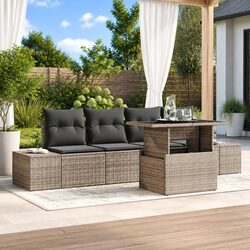 5-Piece Grey Garden Sofa Set for Long-Lasting Use