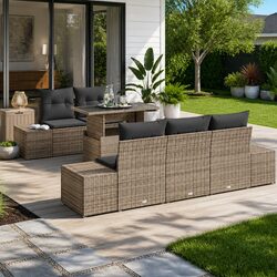 Quality and Comfort with 6 Piece Grey Garden Sofa Set