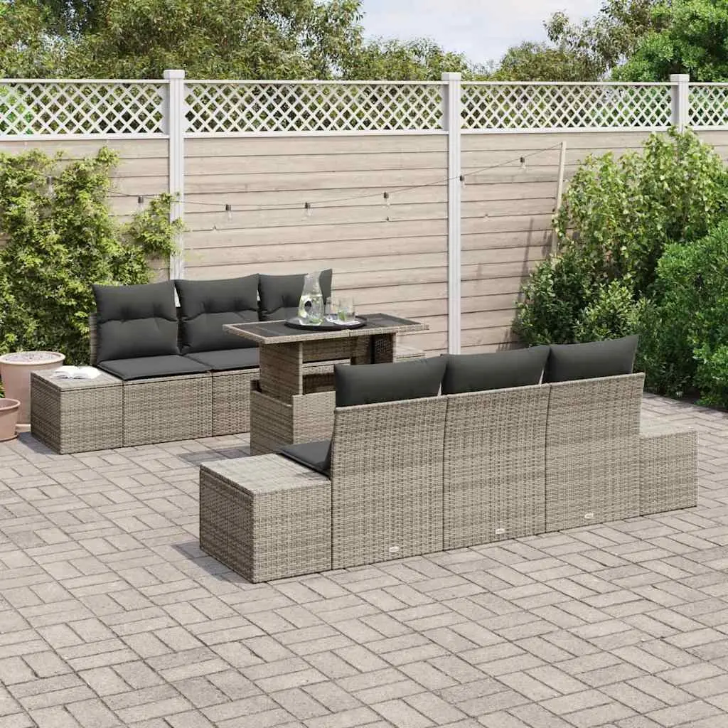 7-Piece Grey Garden Sofa Set for Relaxation
