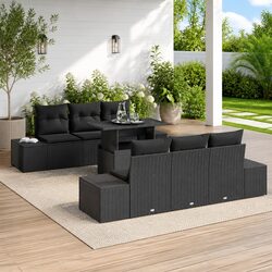 7-Piece Black Outdoor Sofa Set: Value and Comfort
