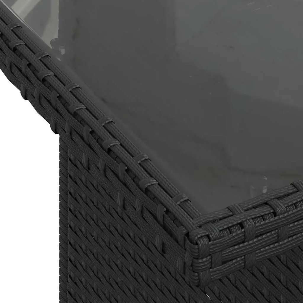 Outdoor Garden Sofa Set Modular Seating 7 Pieces Black Poly Rattan Steel Frame