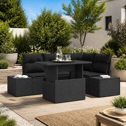 Comfortable and Durable Black Garden Sofa Set