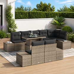 Reliable 9-Piece Garden Sofa Set with Storage Solutions