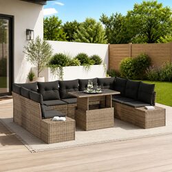 Value-Driven 10-Piece Garden Sofa Set in Grey